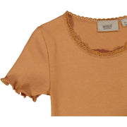Wheat Ripp T-Shirt mit Spitze Jersey Tops and T-Shirts 3351 sandstone