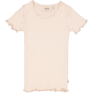 Wheat Main Ripp T-Shirt mit Spitze Jersey Tops and T-Shirts 2400 powder