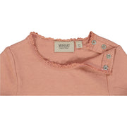 Wheat Ripp T-Shirt mit Spitze Jersey Tops and T-Shirts 3045 cameo brown