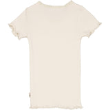 Wheat Ripp T-Shirt mit Spitze Jersey Tops and T-Shirts 3129 eggshell 
