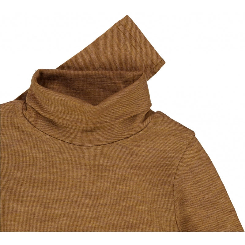 Wheat Wool Rollkragen-Shirt mit Merinowolle Jersey Tops and T-Shirts 3510 clay melange