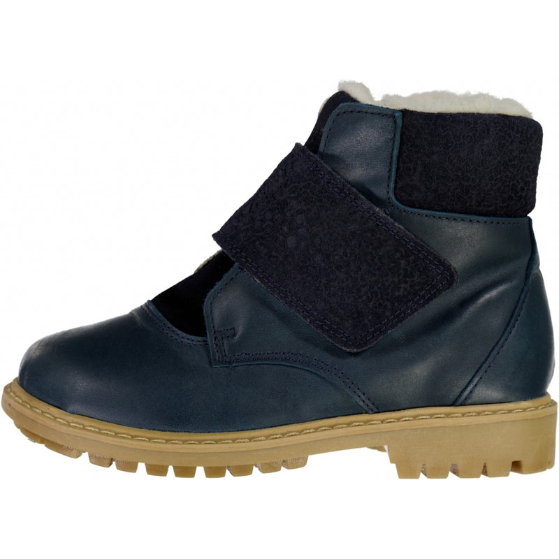 Wheat Footwear Sigge gemusterter Stiefel Klettverschluss Winter Footwear 1432 navy 