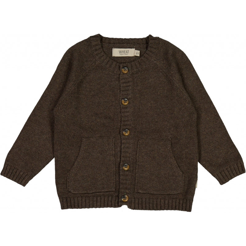 Wheat Strickjacke klassisch Knitted Tops 3015 brown melange