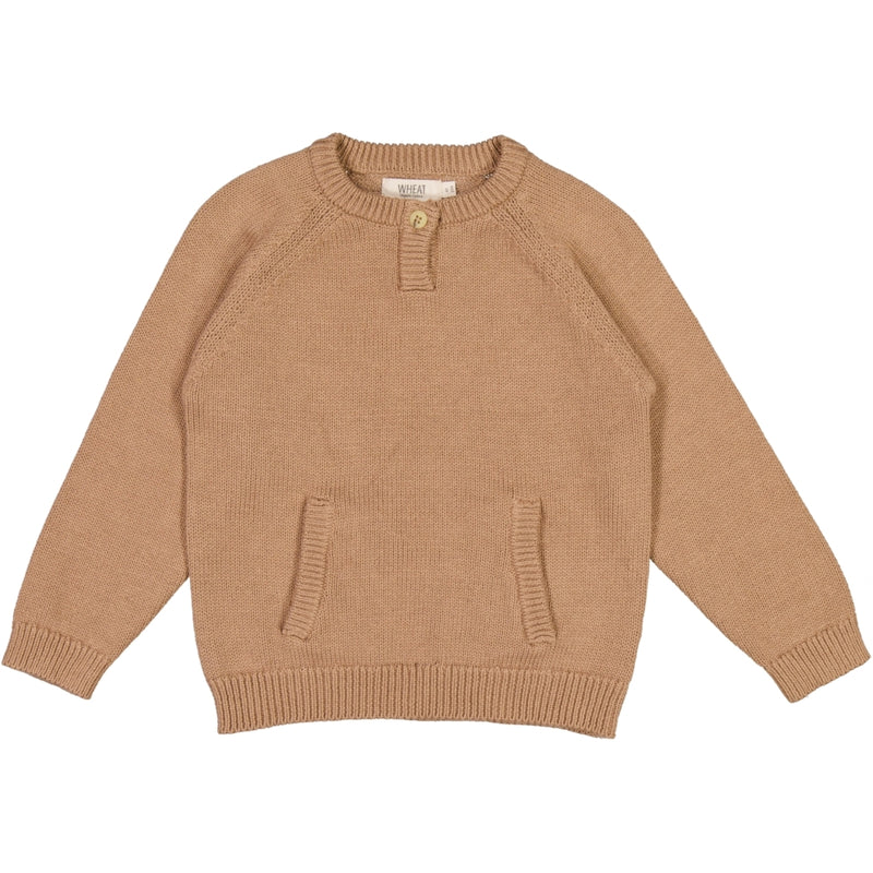 Wheat Main Strickpullover Dima Knitted Tops 3320 affogato