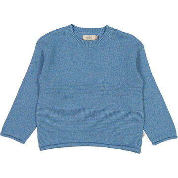 Wheat Main Strickpullover Gunnar Knitted Tops 9085 bluefin melange
