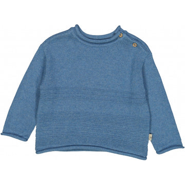 Wheat Main Strickpullover Gunnar Knitted Tops 9085 bluefin melange