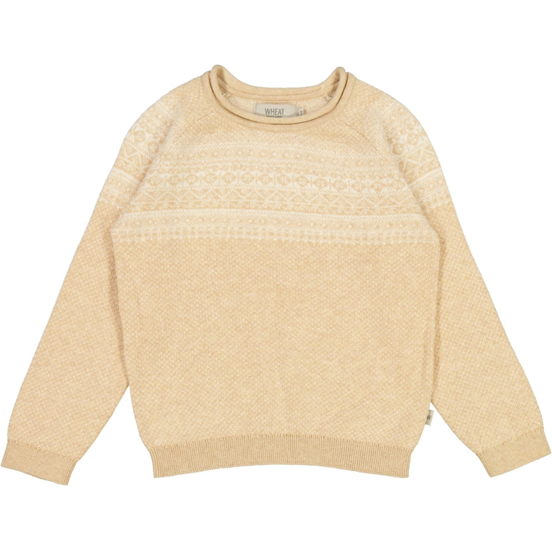 Wheat Strickpullover Niels Knitted Tops 9203 cartouche melange