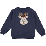 Wheat Main Sweatshirt mit Ziegen-Stickerei Sweatshirts 1451 sea storm