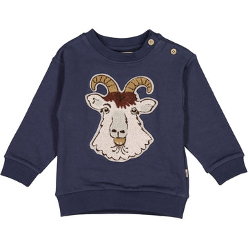 Wheat Main Sweatshirt mit Ziegen-Stickerei Sweatshirts 1451 sea storm