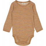 Wheat Wool Woll-Langarmbody Plain Underwear/Bodies 3515 clay melange wool stripe